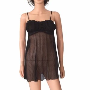 NWT Vintage Felina baby doll black nighty & panty made in Thailand